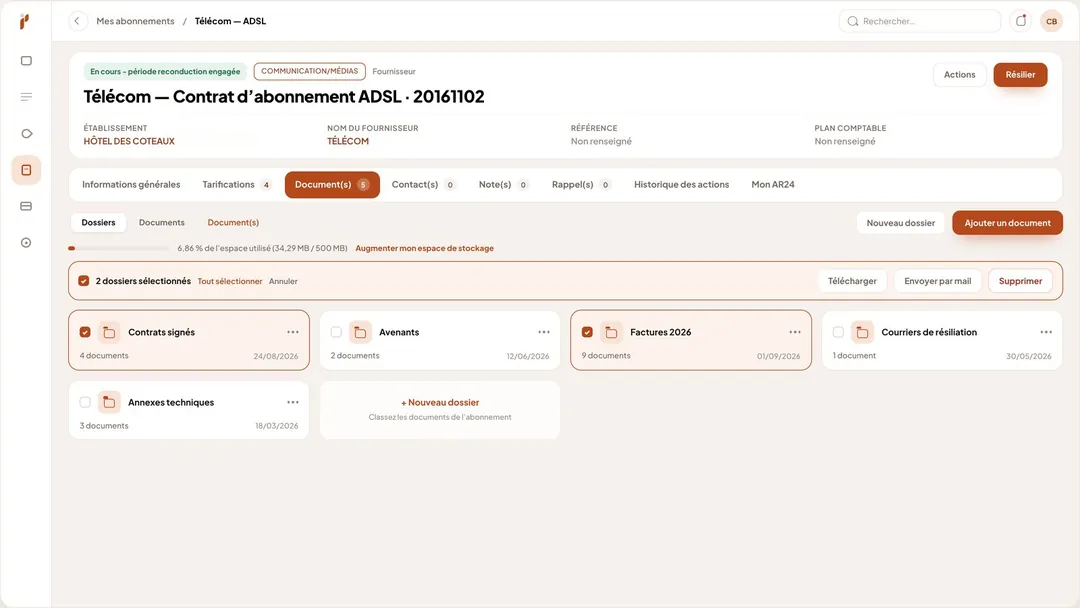 Pilboard – accès simplifié aux contrats fournisseurs et documents contractuels